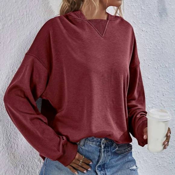 NEW LILY CLOTHING sweatshirt hoodie in wine - Picture 1 of 5
